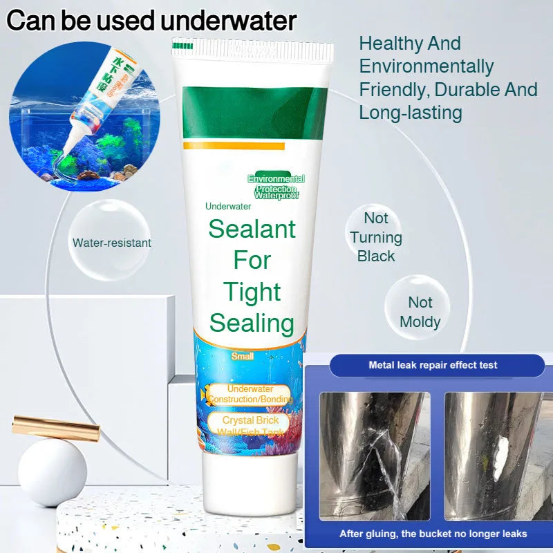 Crackproof environmentally friendly adhesive Underwater Adhesive Sealant Waterproof Silicone for Fixing Leaks in Fish Tanks