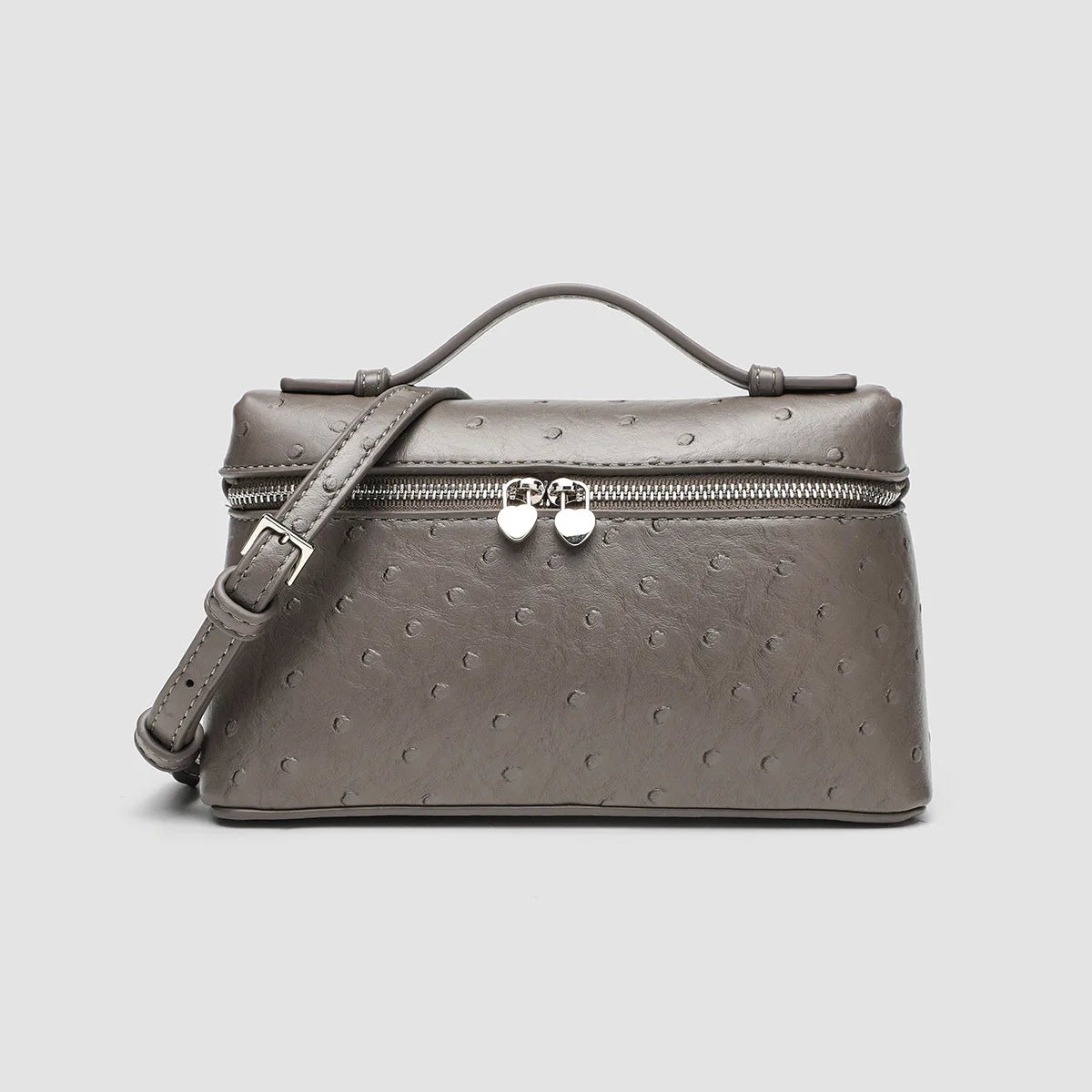 Customized name: pu leather texture, ins style lunch box bag, women's bag, new ostrich pattern commuter handbag, crossbody bag