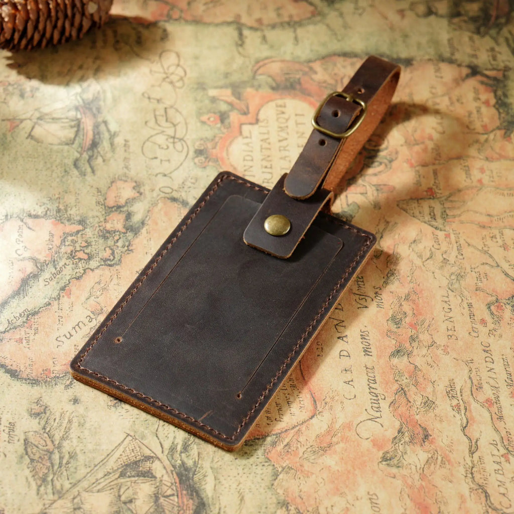 Free Custom Letters New Top Layer Cowhide Aircraft Boarding Pass Creative Travel Box Hanging Tag Checked In Leather Luggage Tag