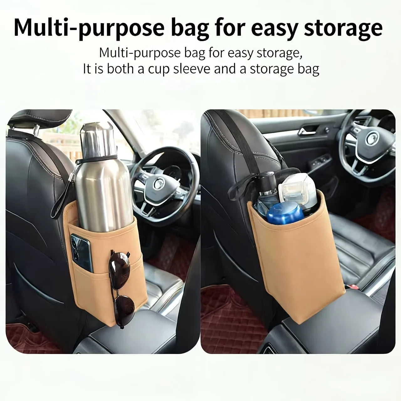 Front Seat Edge-Mounted Car Cup Holder