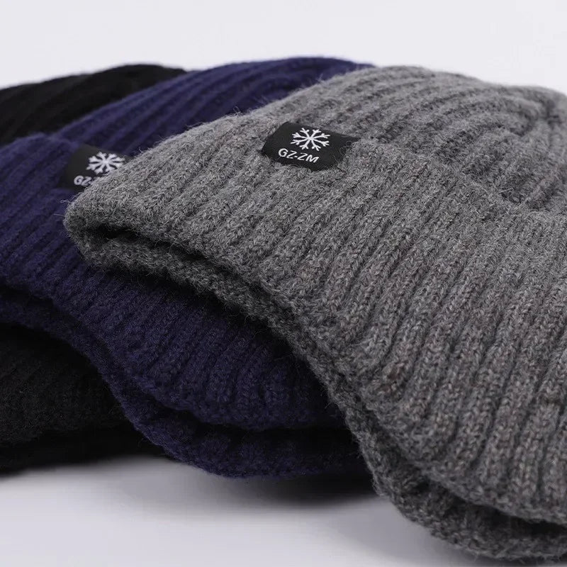 Middle Aged and Elderly Men's Winter Warm and Windproof Ear Protection Hat for The Elderly Winter Dad Grandpa Knitted Woolen Hat