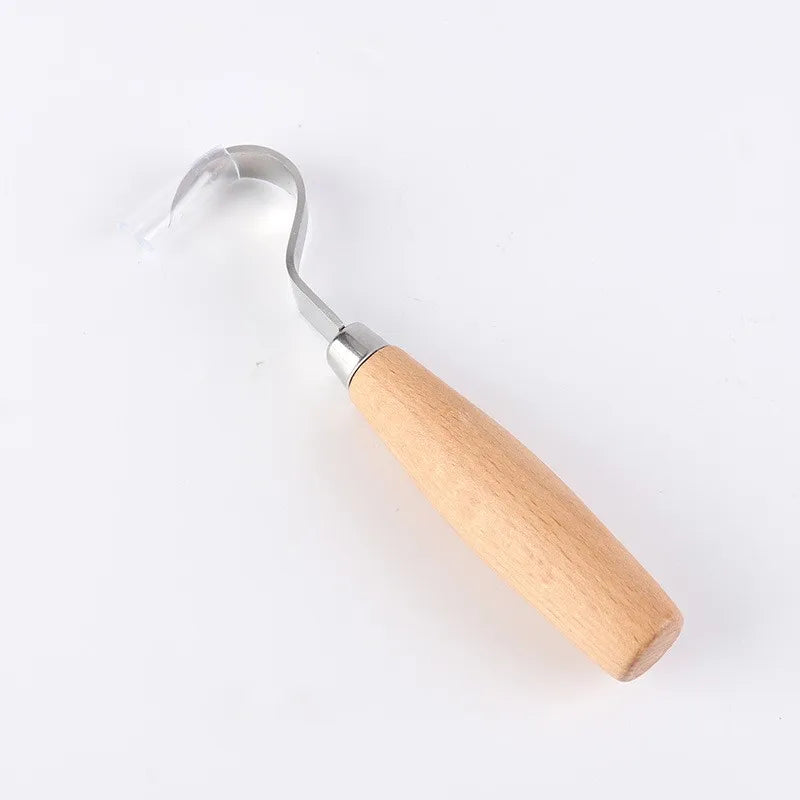 1/2pcs Stainless Steel Wood Carving Cutter Woodwork Sculptural DIY Wood Handle Spoon Hook Carving Knife Woodcut Art Craft Tool