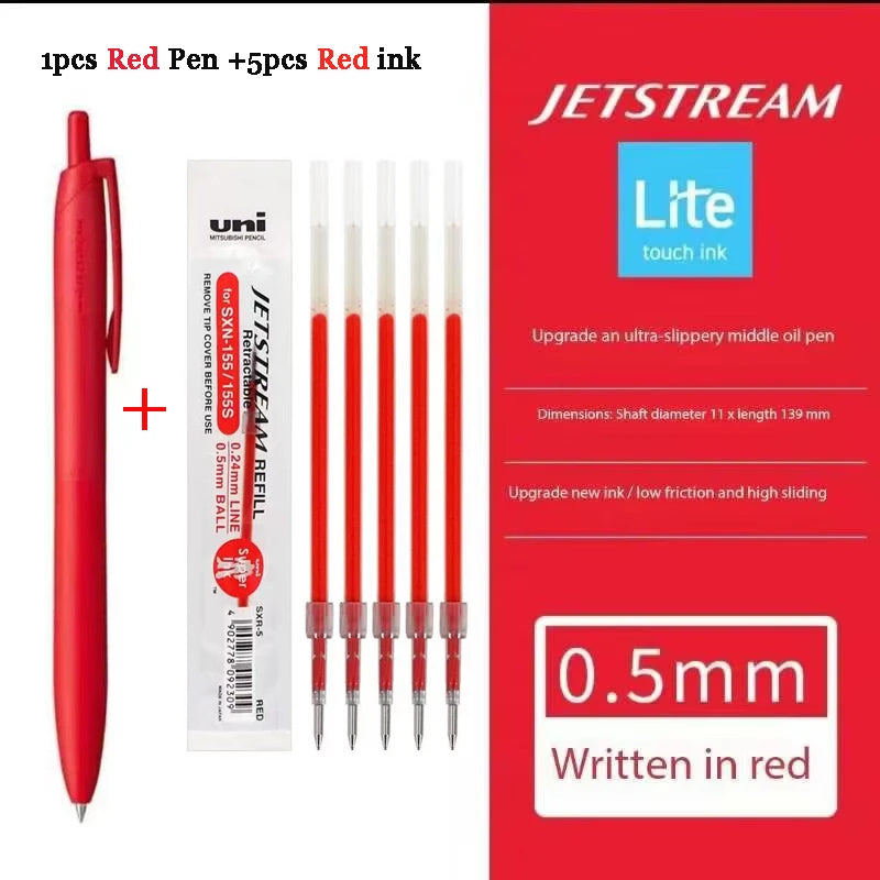 Uni Permanent Ballpoint Pen Jet Stream Anti-slip Cloudy Recycled Eco Shell Friction Super Smooth Ink Oil Pens Portable Supplies