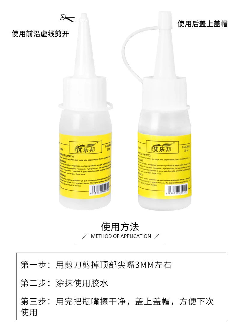 30ml Transparent Strong Alcohol Glue Non-Woven Fabric Handmade Adhesive for DIY Craft, Diamond Painting, Button & Twine Fixing