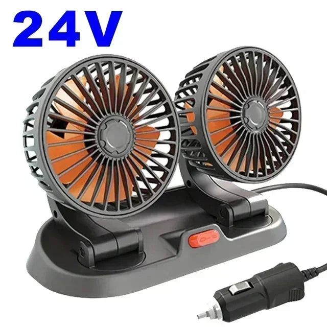 Automotive Fan Car Fan 5/24v 360° Adjustable 1/3 Head Air Fan Low Noise Multifunctional Temporary Parking Card Auto Vehicles Fan