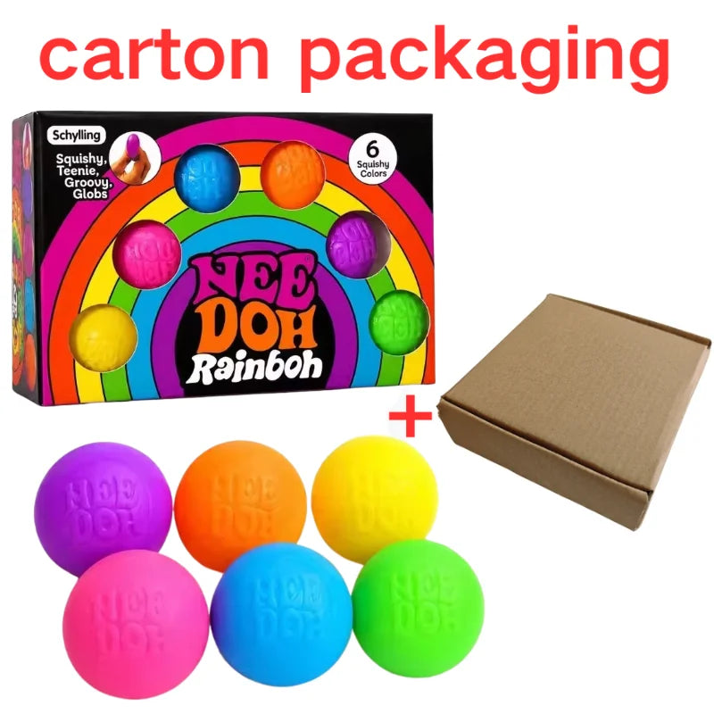 Schylling NeeDoh Mini Set Nice Cube & Mini Cat &Sports Ball Slow Rebound  Sensory Toy Stress Relief Mystery Blind Box Party Gift
