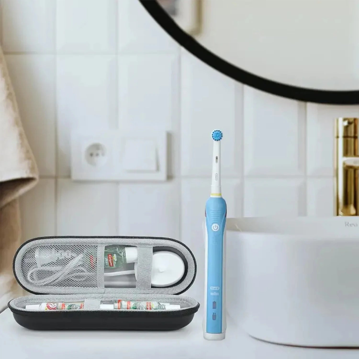 Case for Braun Oral B/Oral-b Pro/Philips Sonicare/Sonic Electric Toothbrush with Accessories Storage, Portable Holder Protective
