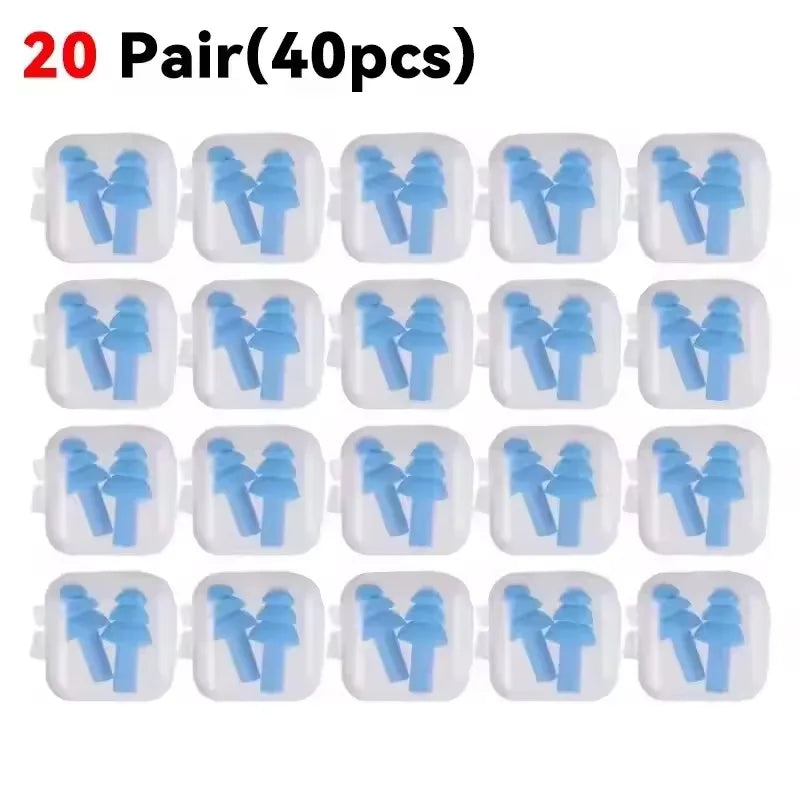 1-20Pairs Soft Reusable Silicone Ear Plugs for Swimming Sleeping Concerts Individually Wrapped Waterproof Ear Protection Earplug
