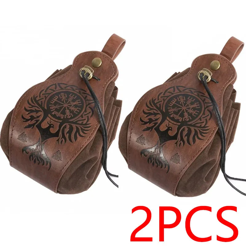 Genuine Leather DND Dice Bag Tray - Cute Drawstring Pouch RPG D&D Roleplaying Coin Purse Gift Ideas STZ04