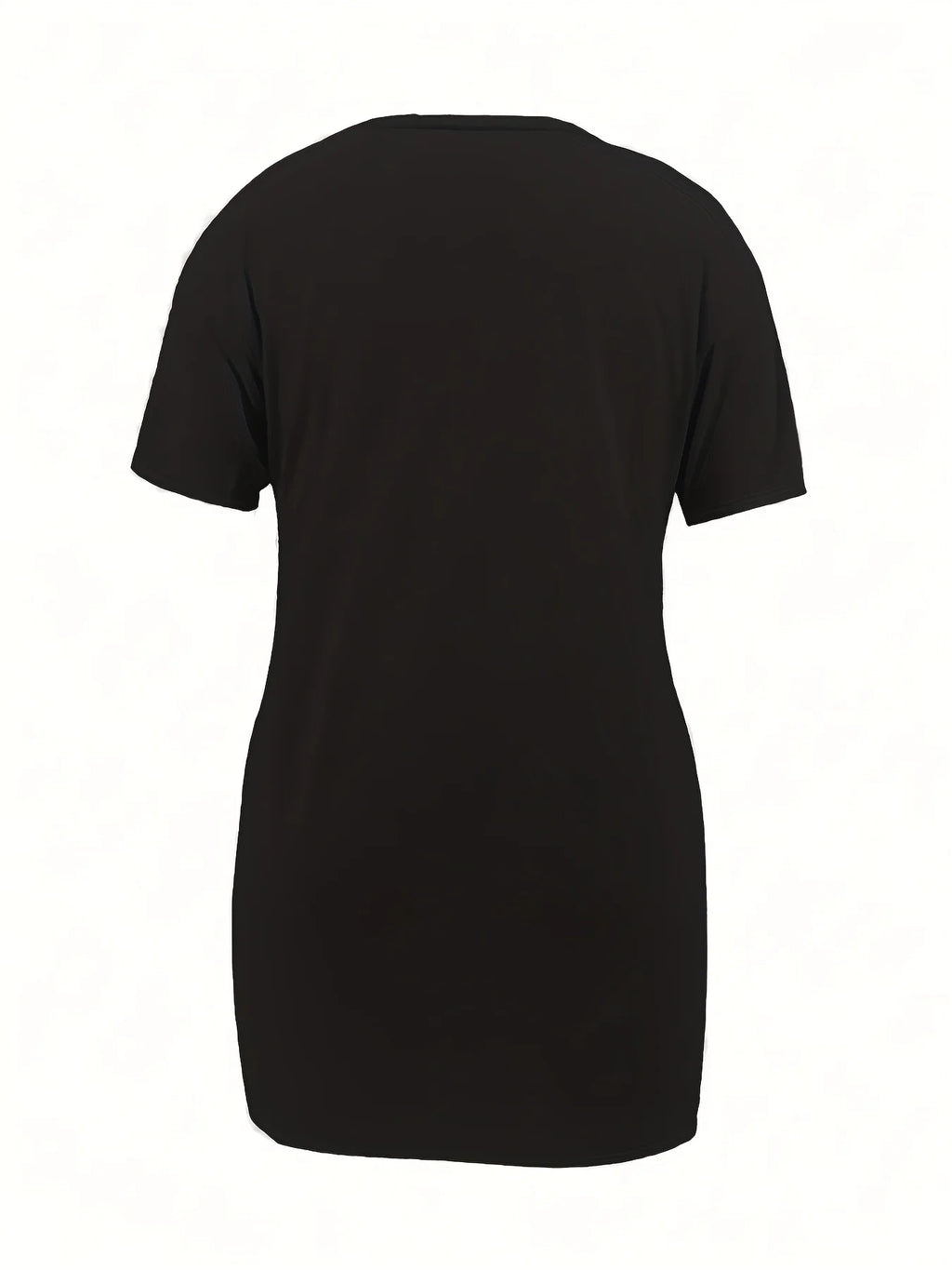 Plus Size Women's Short Sleeve T-Shirt Dress with Side Slit Casual Chic Style