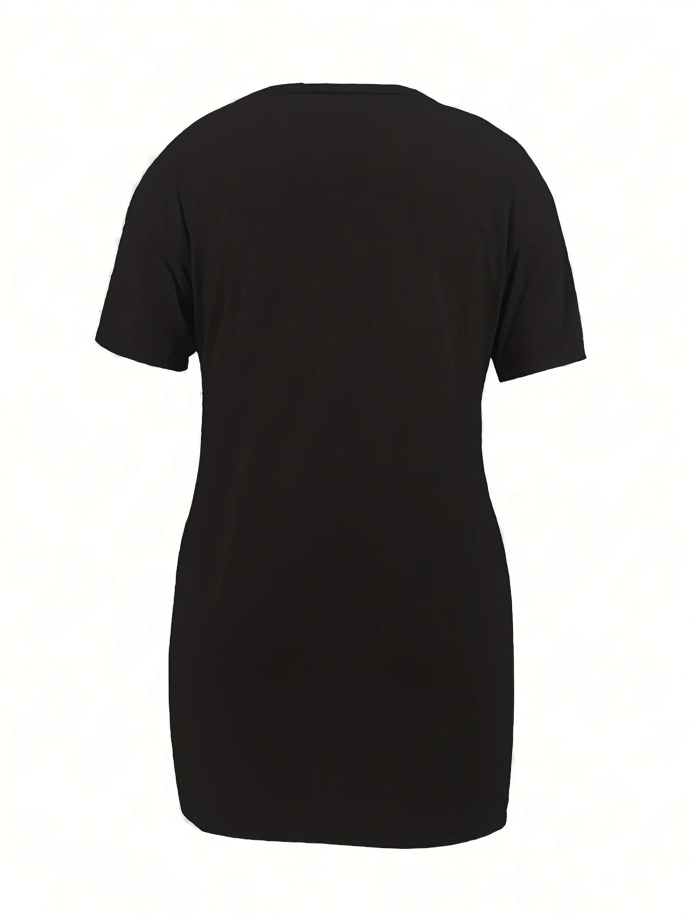 Plus Size Women's Short Sleeve T-Shirt Dress with Side Slit Casual Chic Style