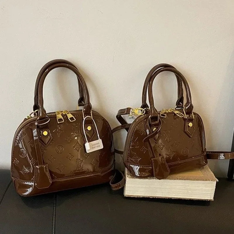 High-End Women's Shoulder Bag Crafted From Meteor-Patterned Leather Featuring Elegant Slovakia Vintage Lightweight Soft Look
