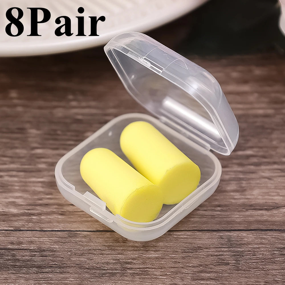 8Pair Soft Silicone Ear Plug Sound Insulation Ear Protection Earplug Anti-noise Plugs Foam Soft Noise Reduction with Storage Box