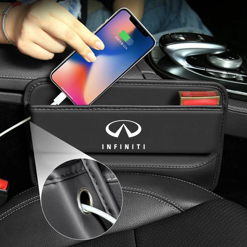 Car Special Seat Crevice Storage Box Seat Slit Catcher Organizer For Infiniti Q50 QX70 Q60 Q30 QX60 G35 car accessories interior
