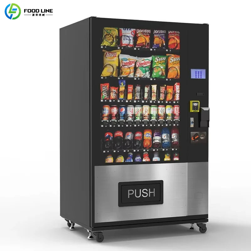 Customized 2025 New Arrived Drinks and Snack Vending Machine Healthy Fresh Food Vending Machine with Cash Payment