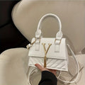 Fashion Quilted Top-Handle Bag, Gold V-Shape Tassel Hardware Satchel with Detachable Strap, Elegant Crossbody Purse for Women