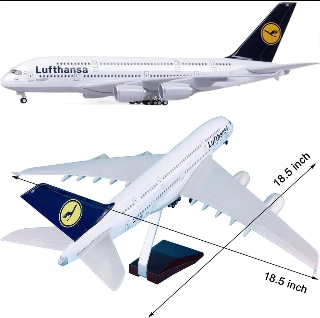 1:160 Scale Lufthansa A380 Diecast Resin Airplane Models kit with Stand Wheel collectible aircraft for  Aviation Enthusiast Gift