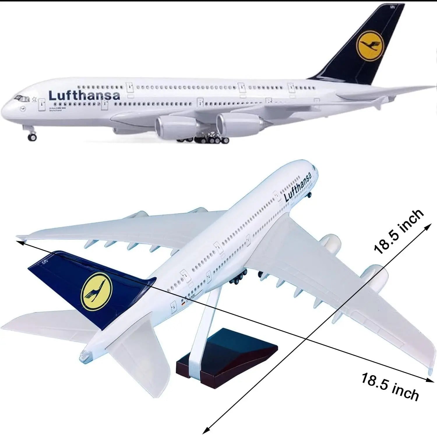 1:160 Scale Lufthansa A380 Diecast Resin Airplane Models kit with Stand Wheel collectible aircraft for  Aviation Enthusiast Gift