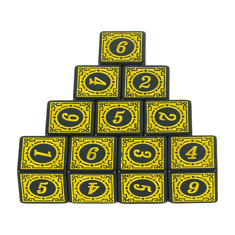 Dice 10Pcs D6 6 Sides for D&D Party Family Games RPG Dados As Collection