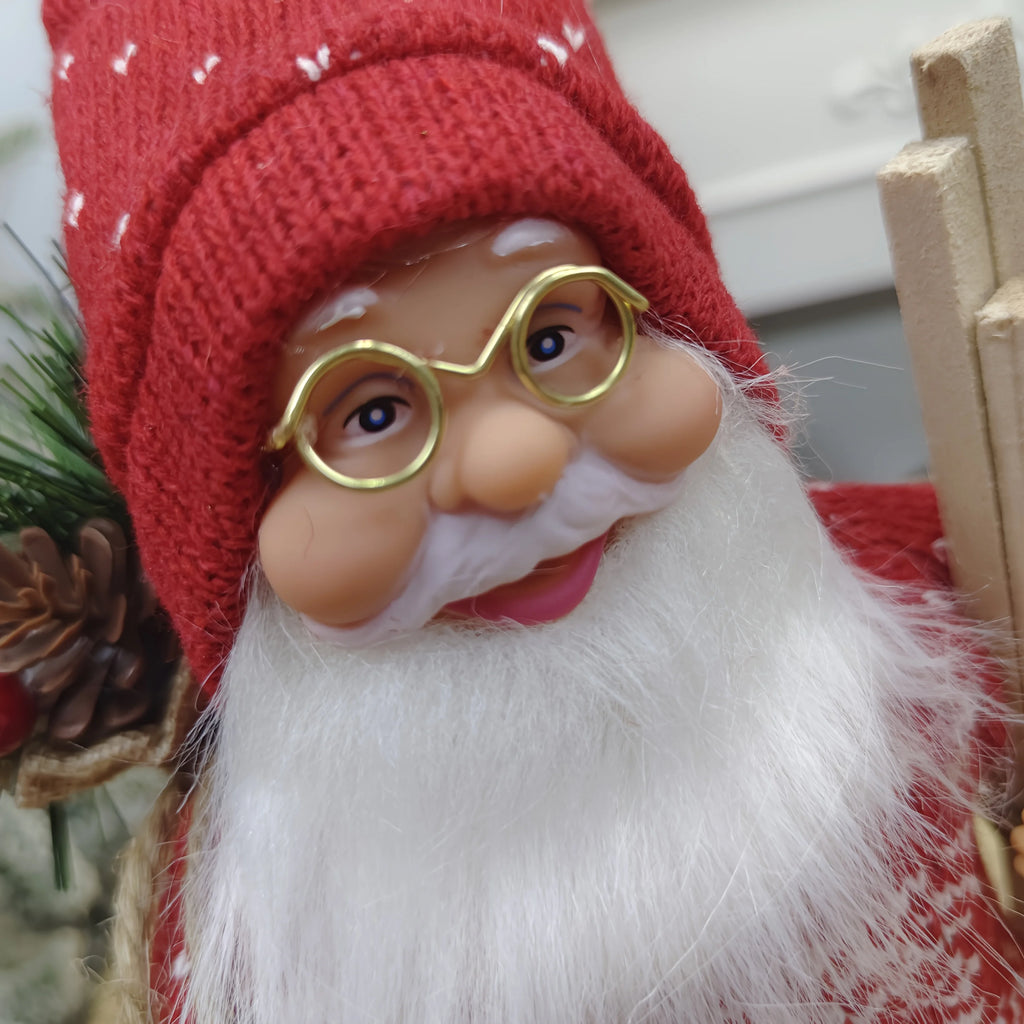 Santa Claus Decorations, Standing Christmas Santa Claus Figurine Figure Decor Christmas Sock and Gifts Bag Christmas Decoration