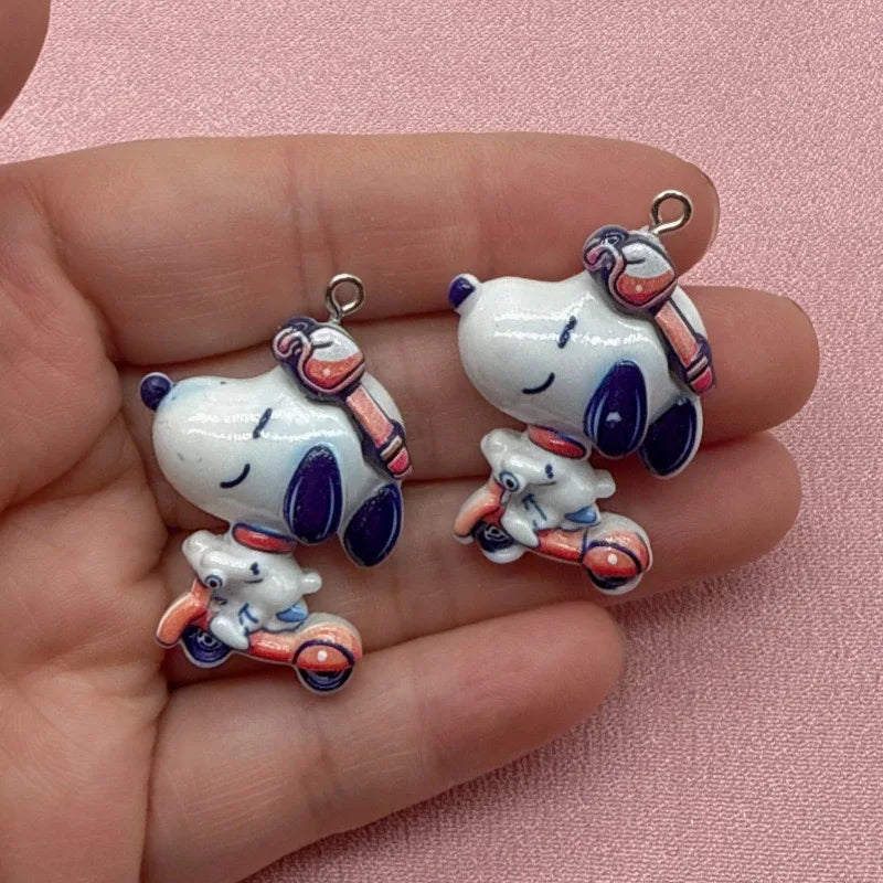 10pcs resin cute card puppy series pendant, DIY jewelry making earrings, keychain accessories