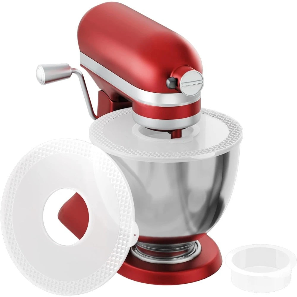 2PC Mixer Bowl Cove Plastic Prevent Spilling Ingredients Secure Mixer Bowl Lid for KitchenAid 4.5-5 Qt Tilt-Head Stand Mixers