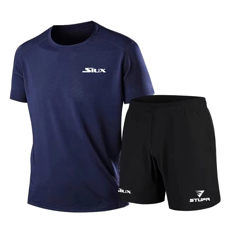 Summer Fashion Casual Brand Men's Sportswear Breathable Quick-drying Shirt, Shorts, Two-piece Set Of New Tennis Training Clothes