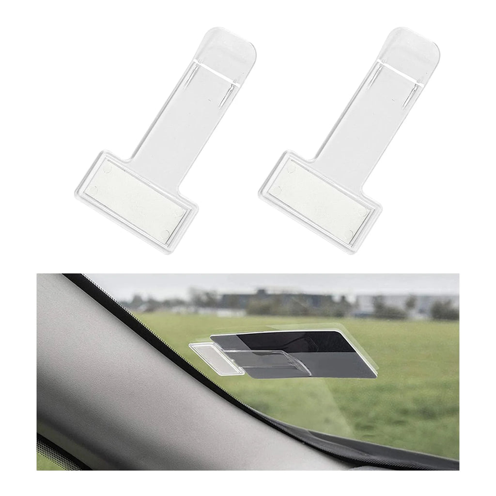 Car Window Fastener Stickers Plastic Ticket Holder Transparent Temporary Parking Business Card Holder Car Interior Accessories