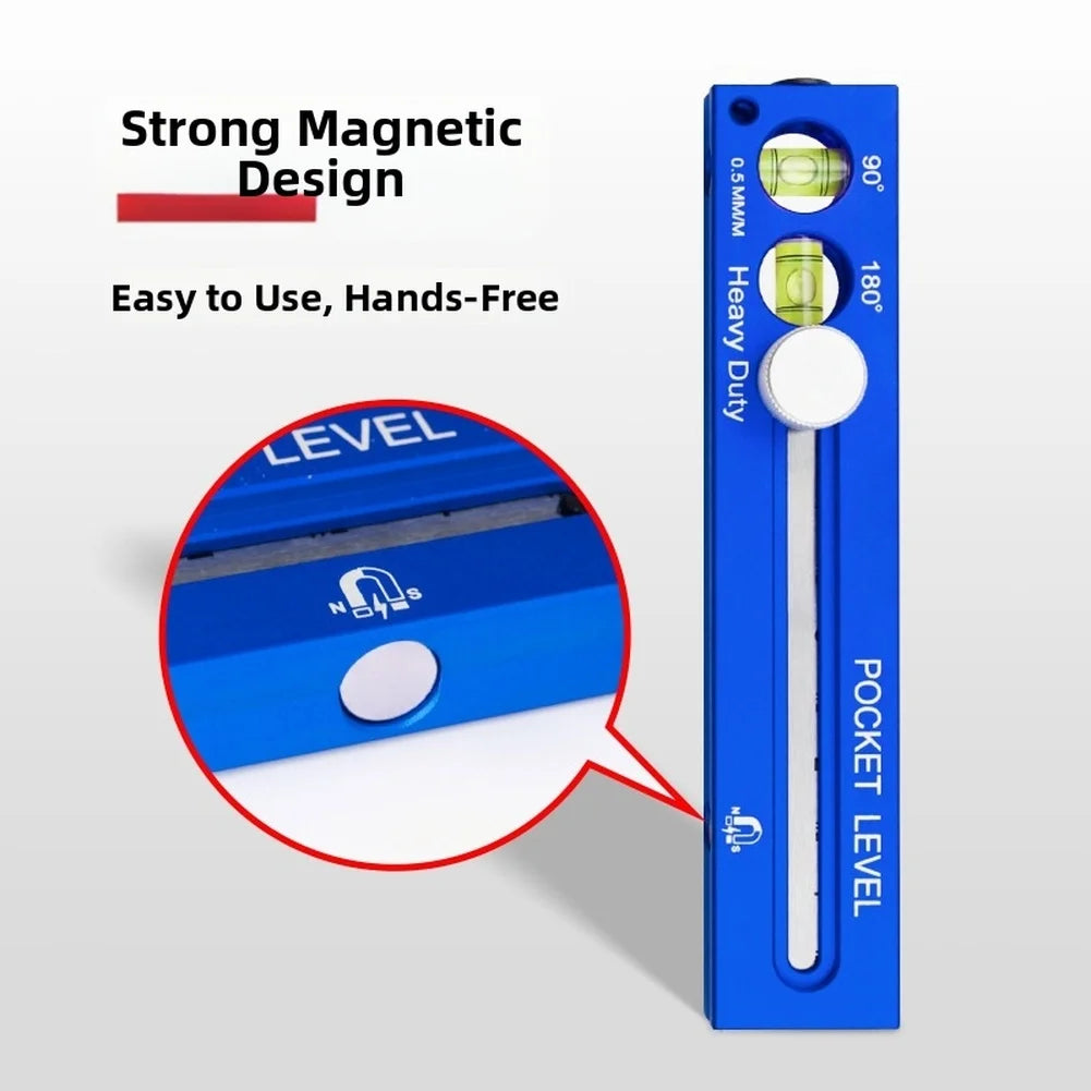 Precision Layout Ruler Made of Aluminum Alloy with Stainless Steel Rule and Clear Level Bubble for Straight Line Work