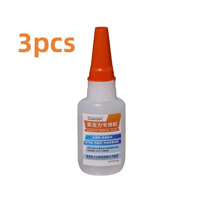 1pc 2pcs 3pcs Acrylic Glue 45g Transparent Colorless Heavy Duty Quick-drying Adhesive for Organic Glass/ABS/PMMA & DIY Fish Tank