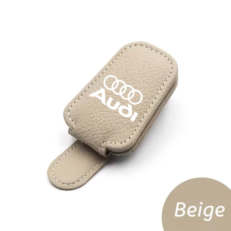 Car Leathers Glasses Clip Sun Visor Sunglasses Card Box For Audi Sline Q1 Q2 Q3 Q4 Q5 Q6 Q7  A4 A3 A6 TT S4 S5 S6 A1 A2 A5 A7 A8