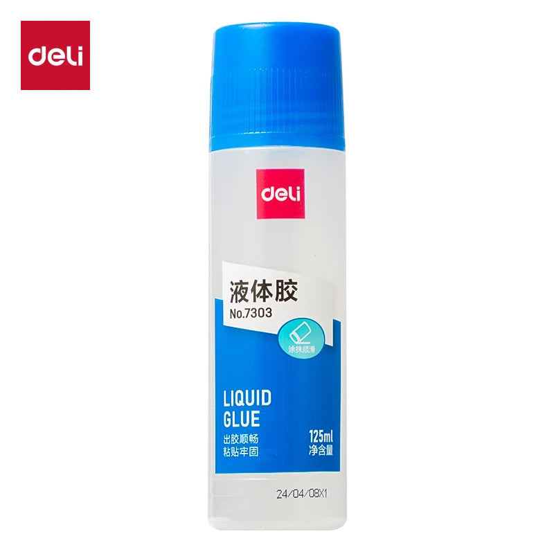 1PCS Deli 7303 Water Glue 125ml PVAL Liquid Glue Office Home School Water Glue