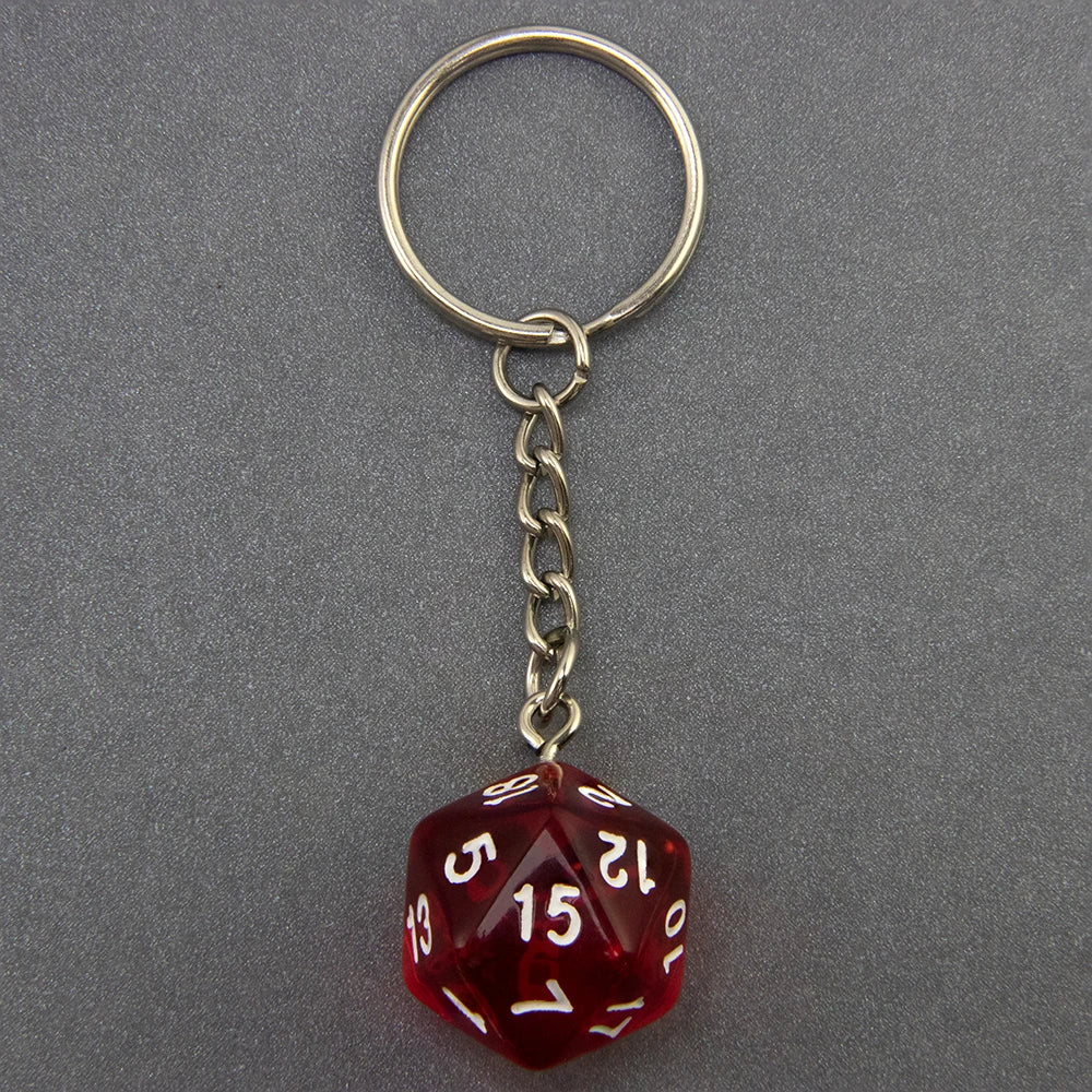 DND Game Dice Keychain RPG Lucky Dice Keyring DND Game Souvenirs Fashion Bag Pendant DND Game Lover Gift