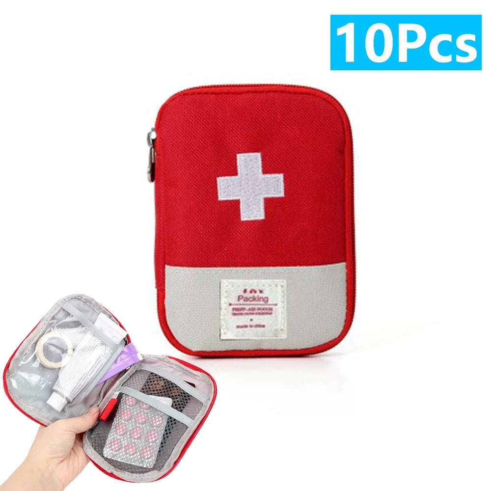 1-10Pcs Mini Portable Medicine Bag First Aid Kit Outdoor Medical Emergency Kits Pouch Organizer Home Medicine Pill Storage Bag