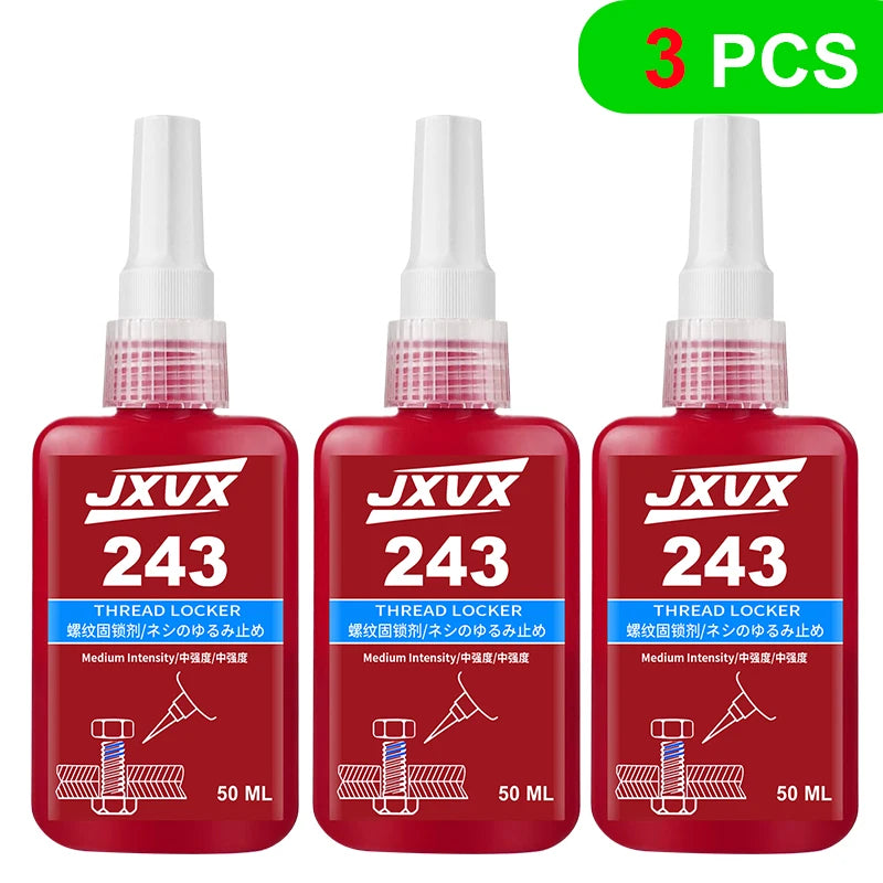 243 Threadlocker｜Anaerobic Adhesive+Screw Glue+Retaining Compound｜Oil Resistant & Removable｜10ml/50ml