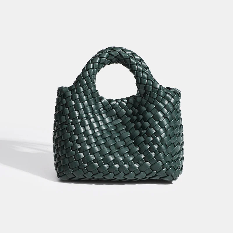 Women Handbag Fashion Woven Pattern Small Pu Leather Tote Bag Retro Top Handle Bag Casual Daily Commute Shopping Portable 2026