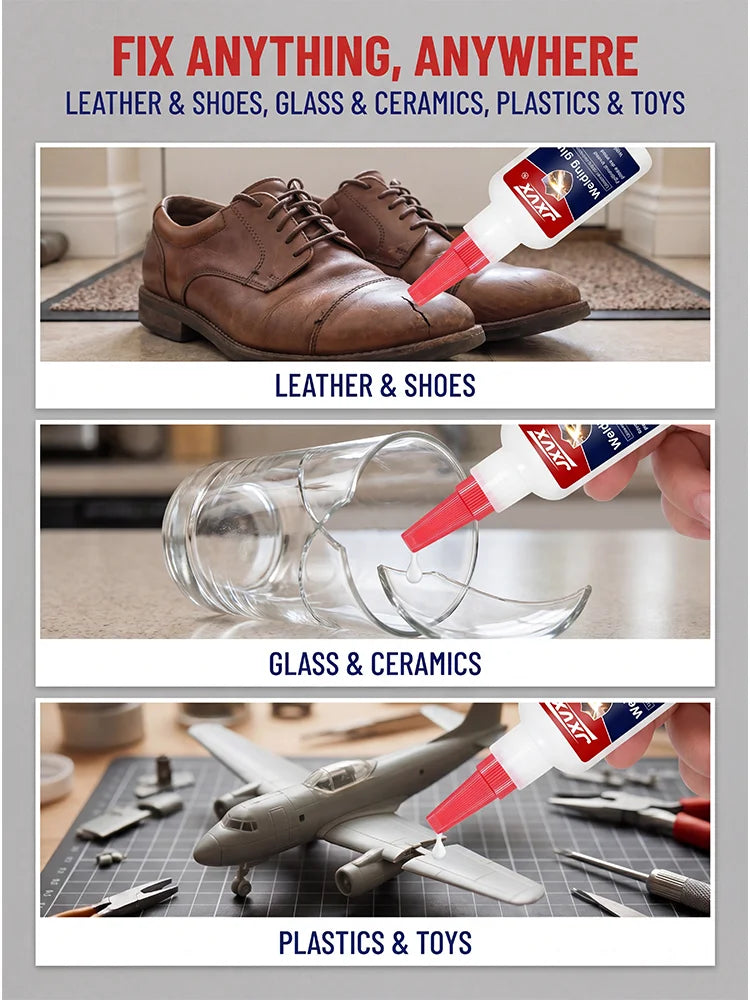 50g Quick-Drying Oil-Based Welding Adhesive. Ultra-Fast Drying Glue with Great Hold, Waterproof and Shock-Resistant, for Repairing Metal, Plastic, Ceramic and Rubber Items