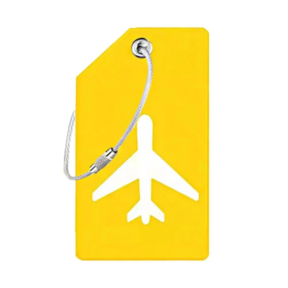 Aluminium Travel Luggage Tags Reusable Suitcase Baggage Labels Holiday Suitcase Labels Travel Bag ID Plane Identifier With Ropes