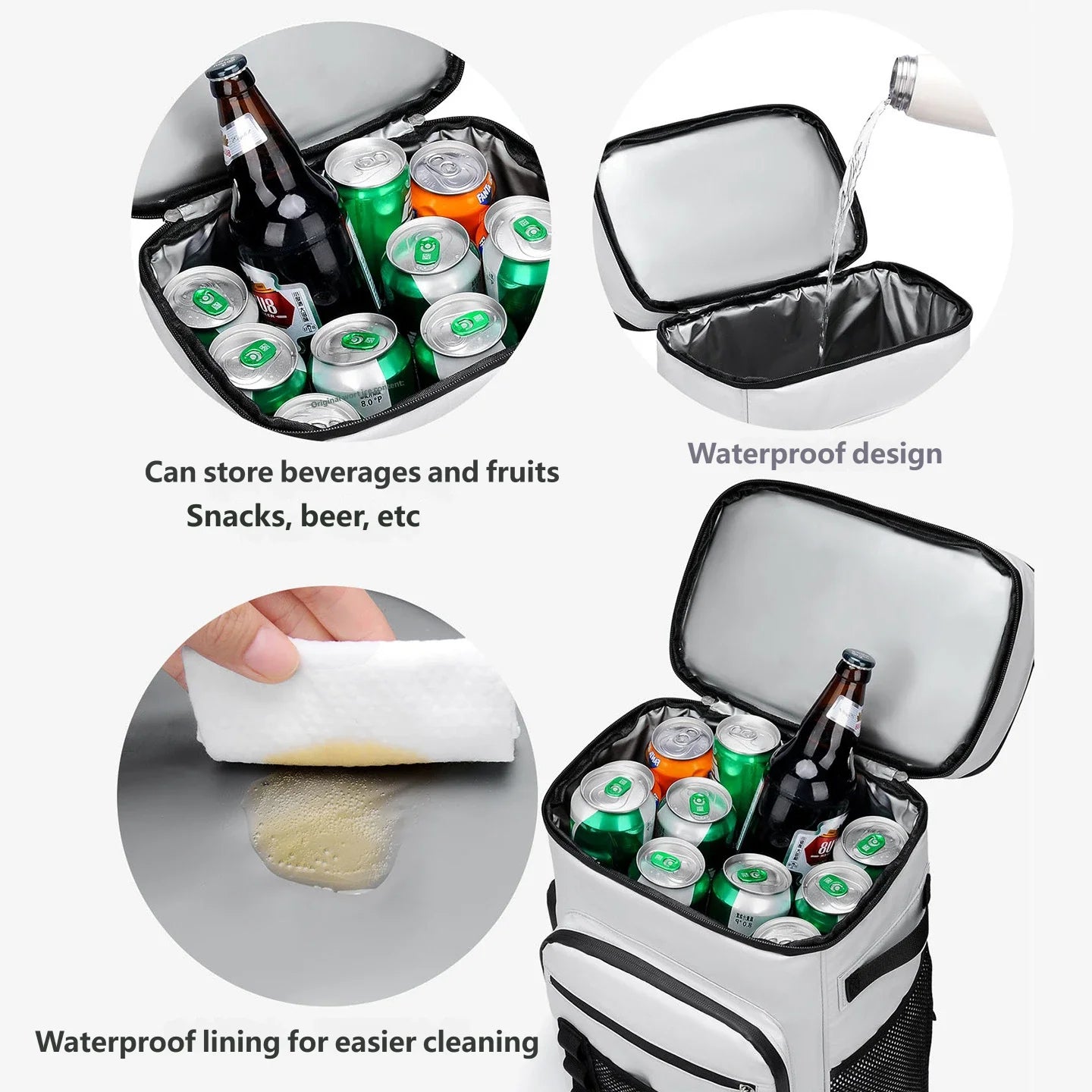 Waterproof Soft Cooler Backpack 20L Insulated Thermal Bag Oxford Fabric for Picnic Camping Hiking Travel Lightweight Bag