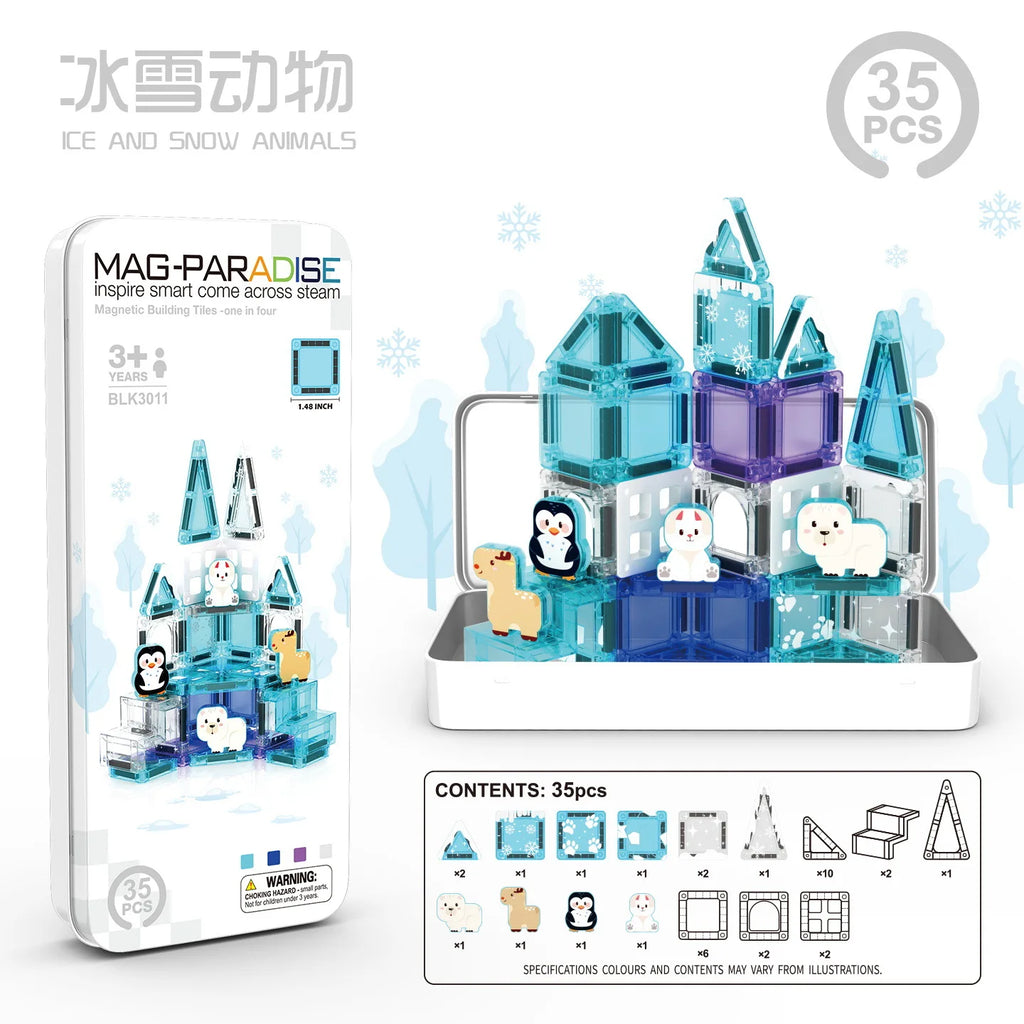 Mini Magnetic Building Blocks for Children, Portable Magnetic Toys with Bright Colors and Fun Designs, Birthday and Holiday Gift
