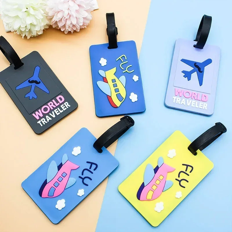 Cartoon Fruit Style Pattern Information Anti-Lost Suitcase Name Id Tags  Silicone Luggage Tag Travel Case Identification Label