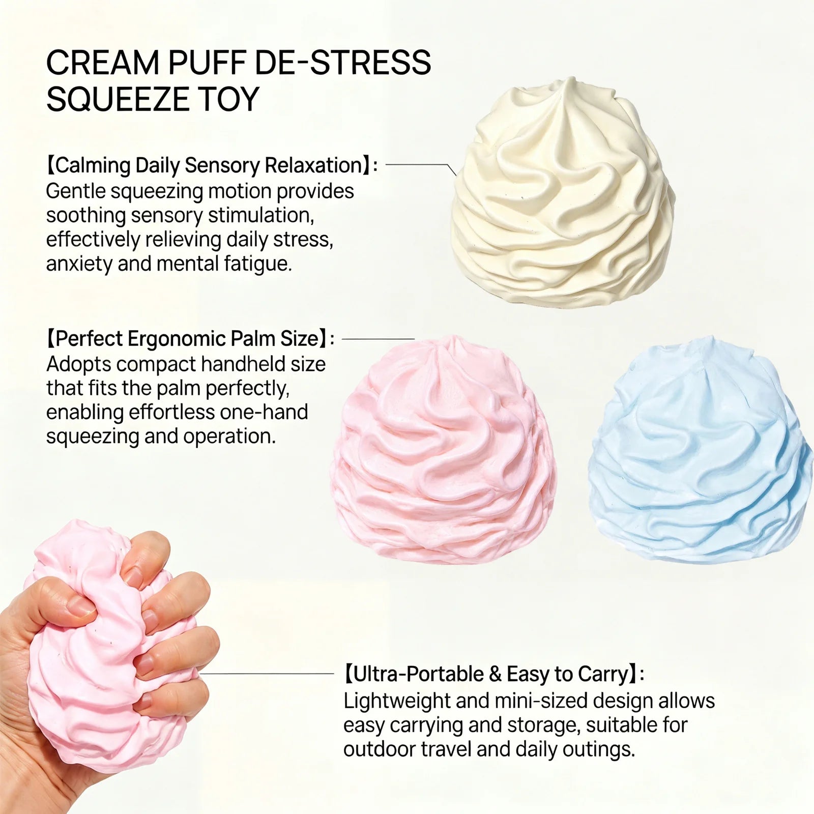 1PC Simulation Cream Squishy Toy Premium Soft Silicone Material Realistic Cream Texture Squeeze Fidget Ornament