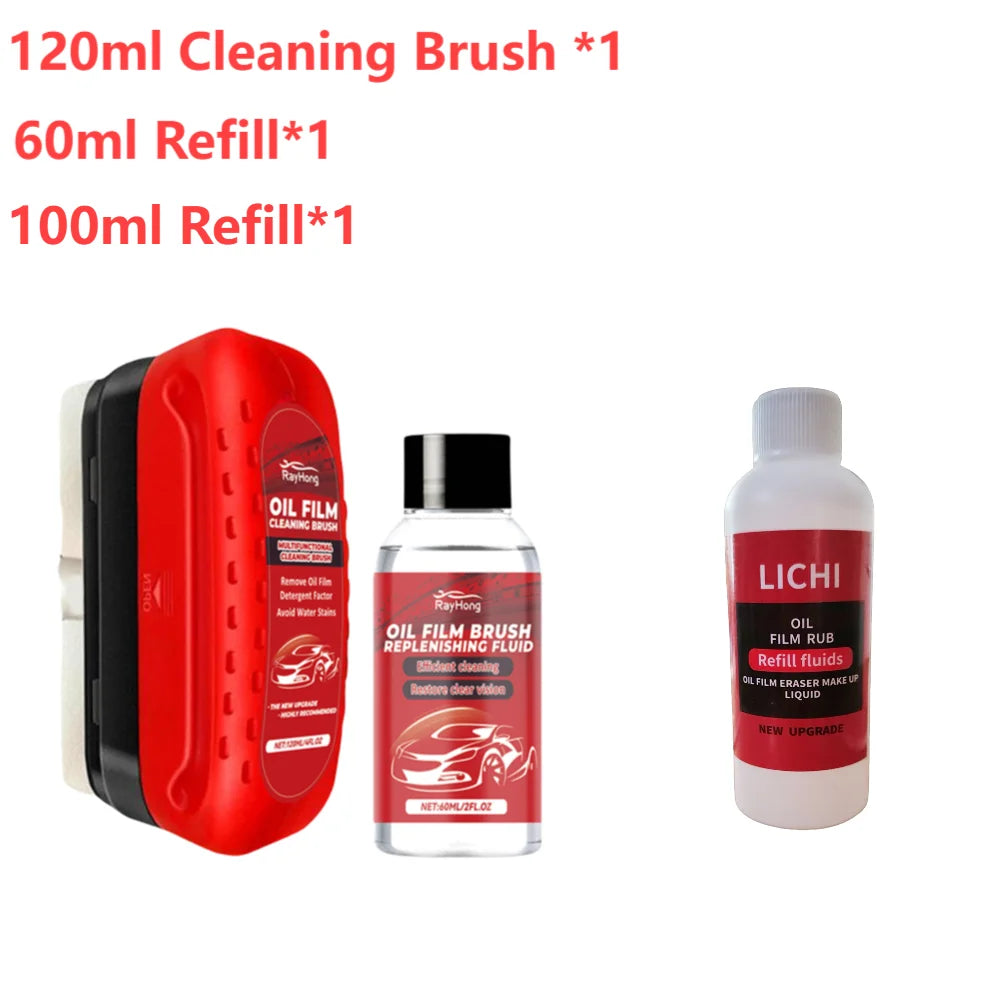 Car Glass Oil Film Remover Windshield Oil Film Cleaner Glass Sponge Cleaning Brush Glass Polishing Agent Car Maintenance Tools