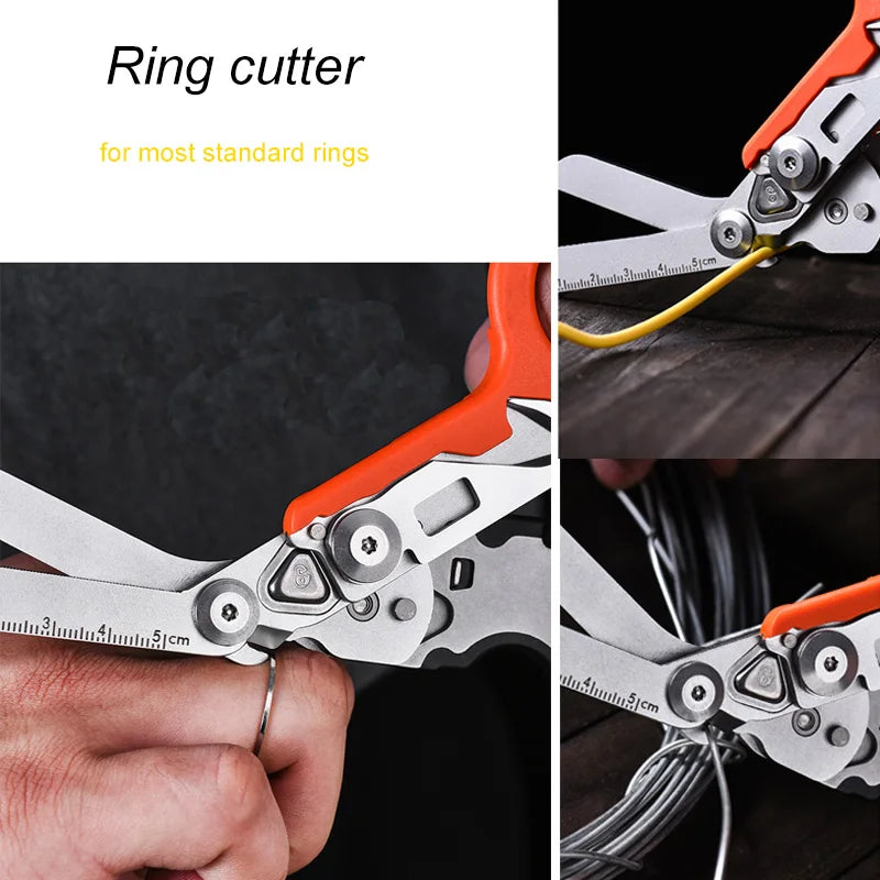 6-in-1 Tactical Emergency Shears Foldable First Aid Scissor Outdoor Survival EDC Rescue Tools Leatherman Raptors For Hiking Camp