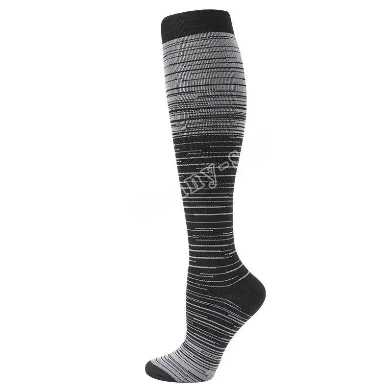 Running Compression Socks Football Hiking Golf Gym 20-30mmhg Gradual Change Nylon Sports Socks Diabetes Pregnancy Varicose Veins