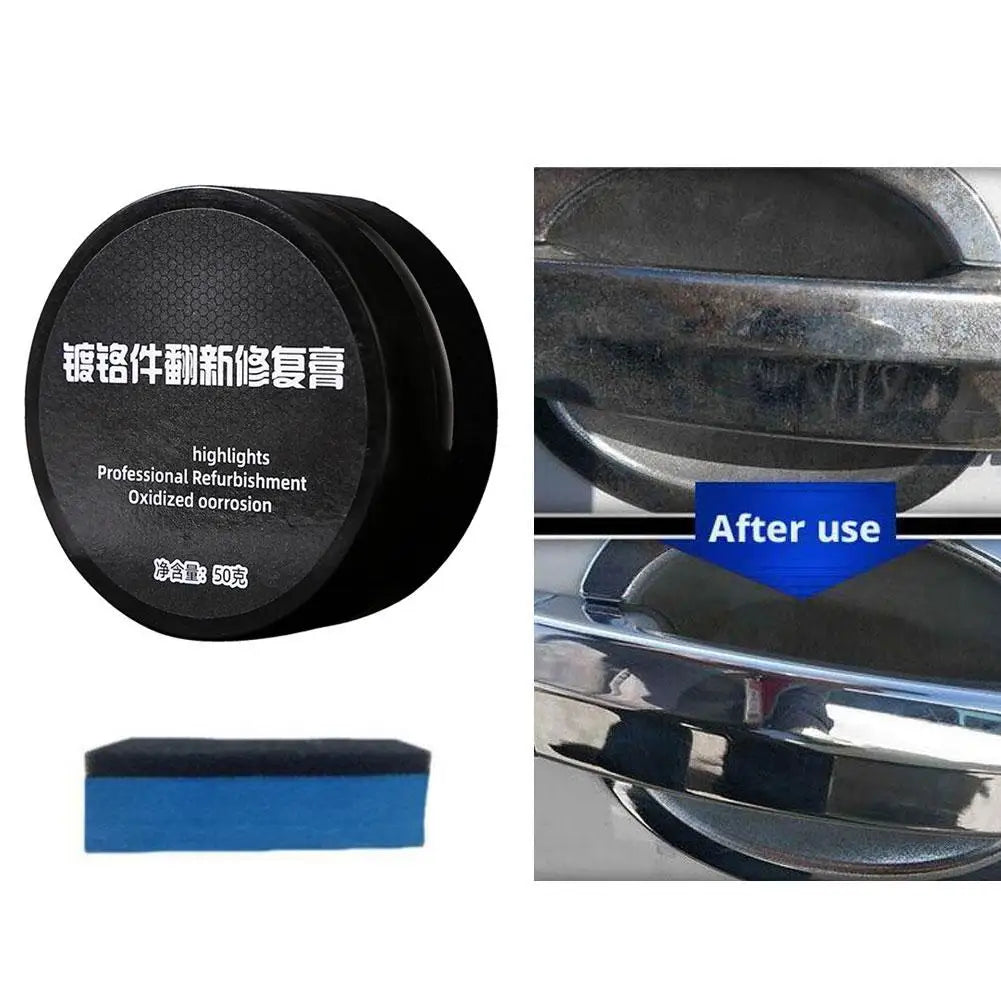 Polish paste for chrome plated car repair, door handles, window frames, logo scratches, restore brightness metal surfaces, M3T6
