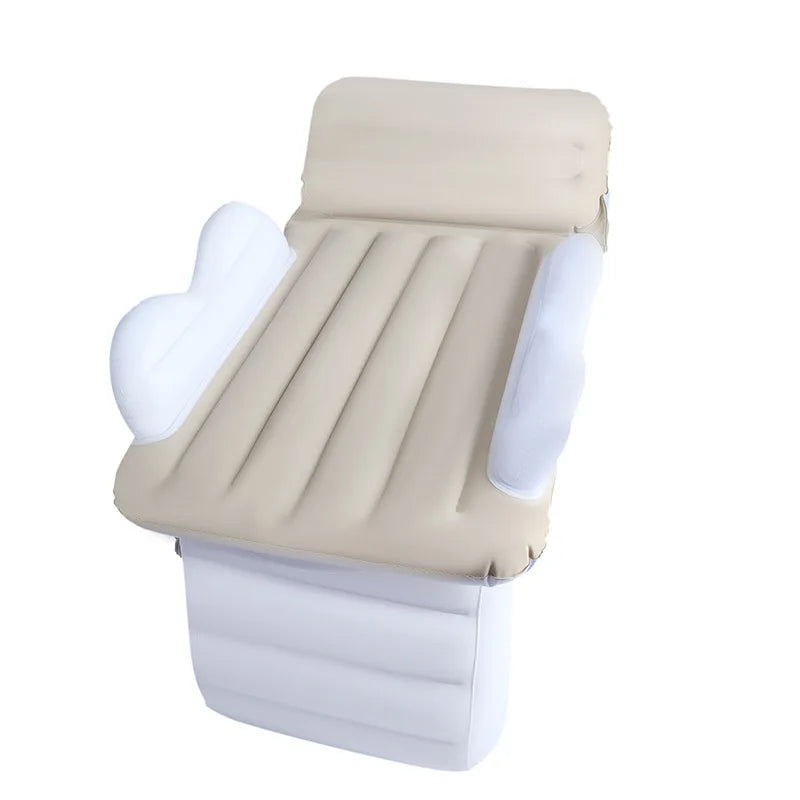 Infant Inflatable Mattress Kids Car Rear Car Mat Foldable Airplane Mattress Outdoor Travel Thickened Flocking Air Mattress