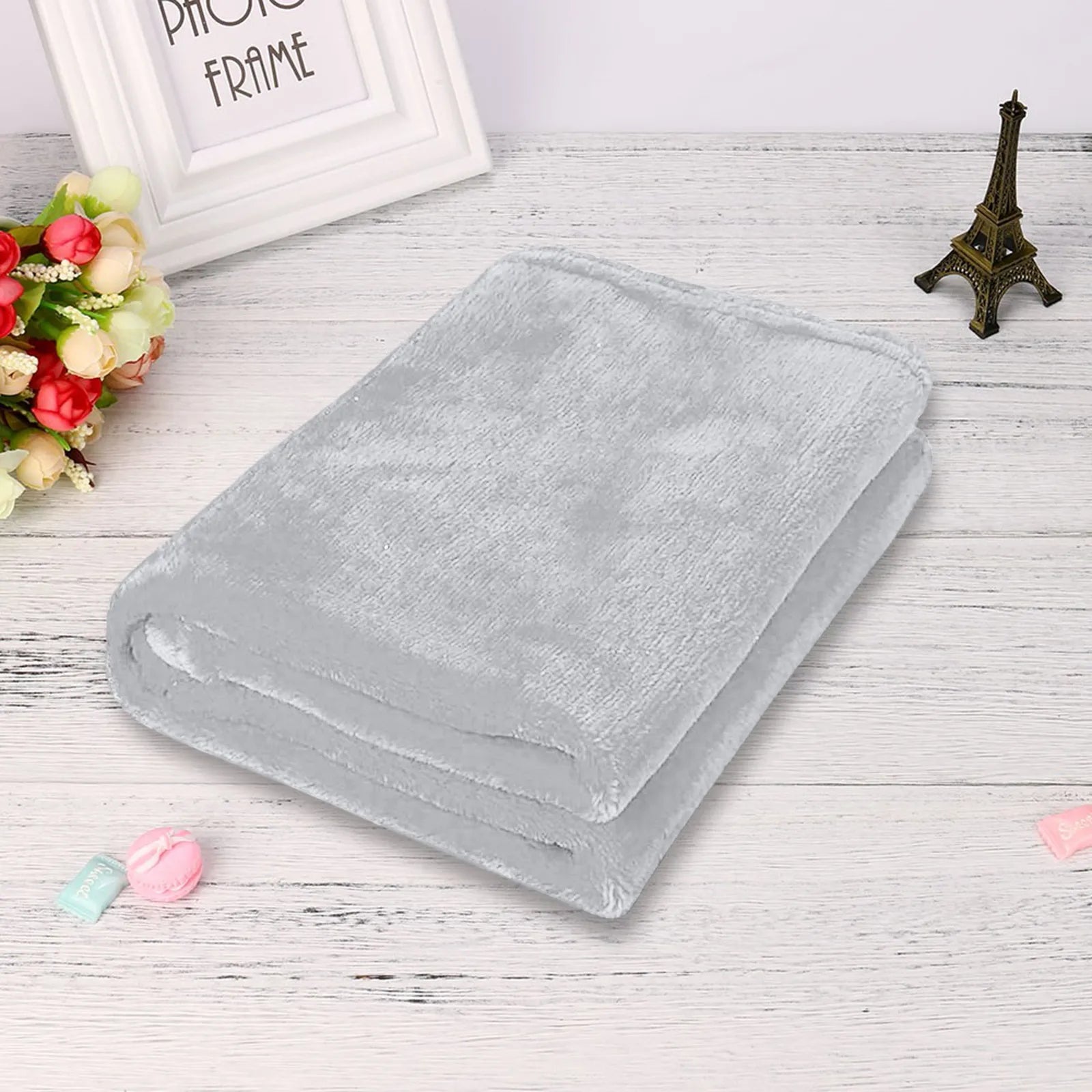 Plain Flannel Coral Blanket Small Fleece Sheet Super Warm Solid Micro Plush Fleece Blanket Throw Rug Sofa Bedding Supplies