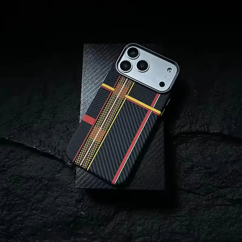 For Magsafe Carbon Fiber Texture Armor Case For iPhone 17 17Pro Max 16 Pro Ultrathin Alloy Lens Wireless Charge Hard Cover Coque