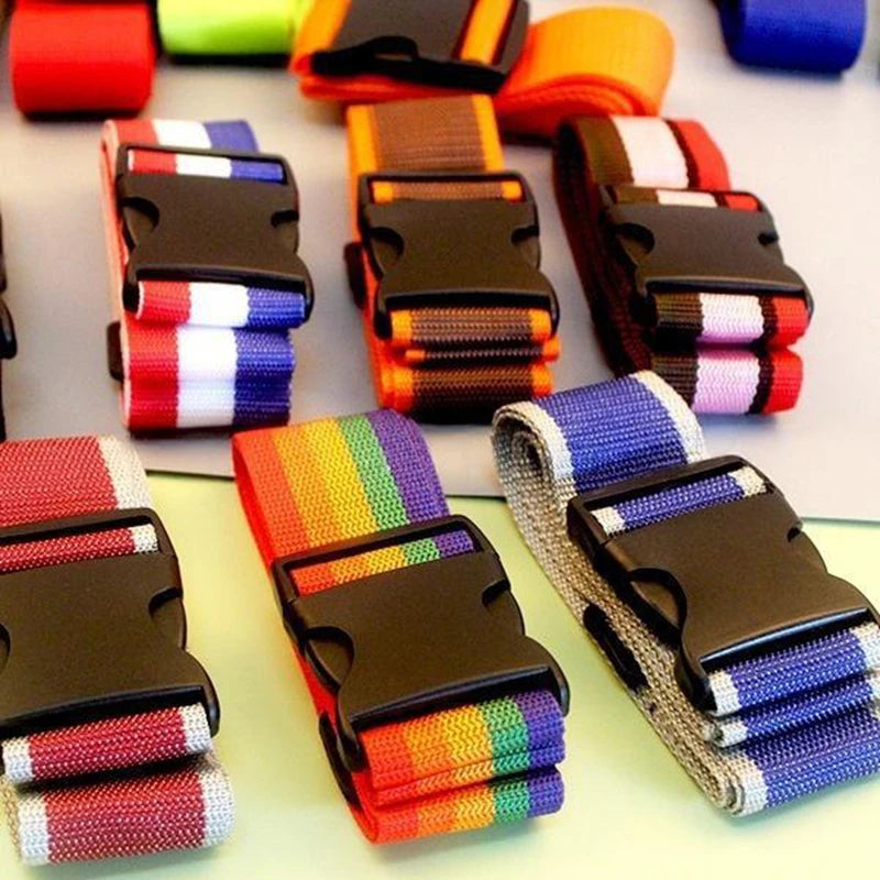 Straight Shaped Luggage Straps for Suitcase, Polyester Luggage Belt with Adjustable Release Buckle Travel Accessory ﻿
